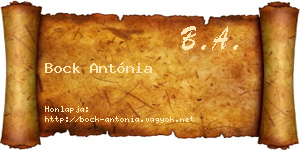 Bock Antónia névjegykártya